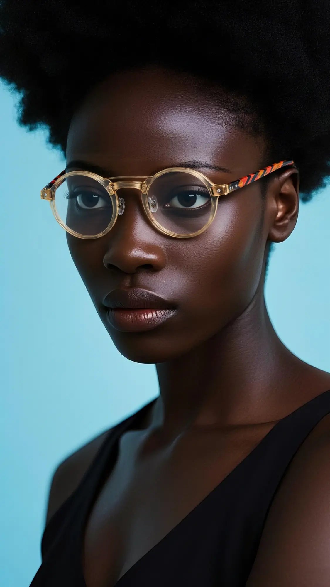 Chic workplace look featuring VoyueLens™ VL19194-C2 Champagne Gold round eyeglasses