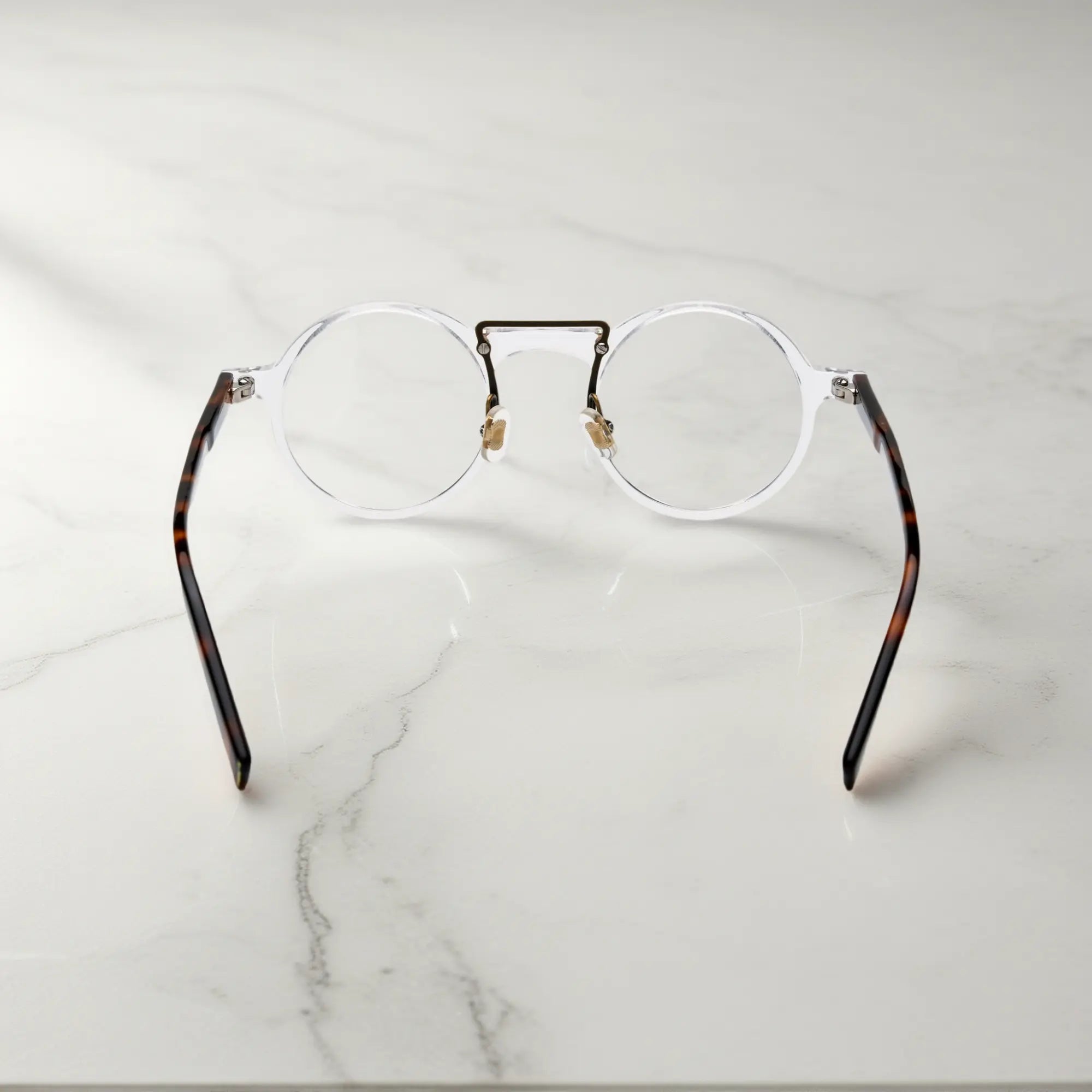 Back view showing VoyueLens™ VL19194-C6 Clear lightweight acetate eyeglasses