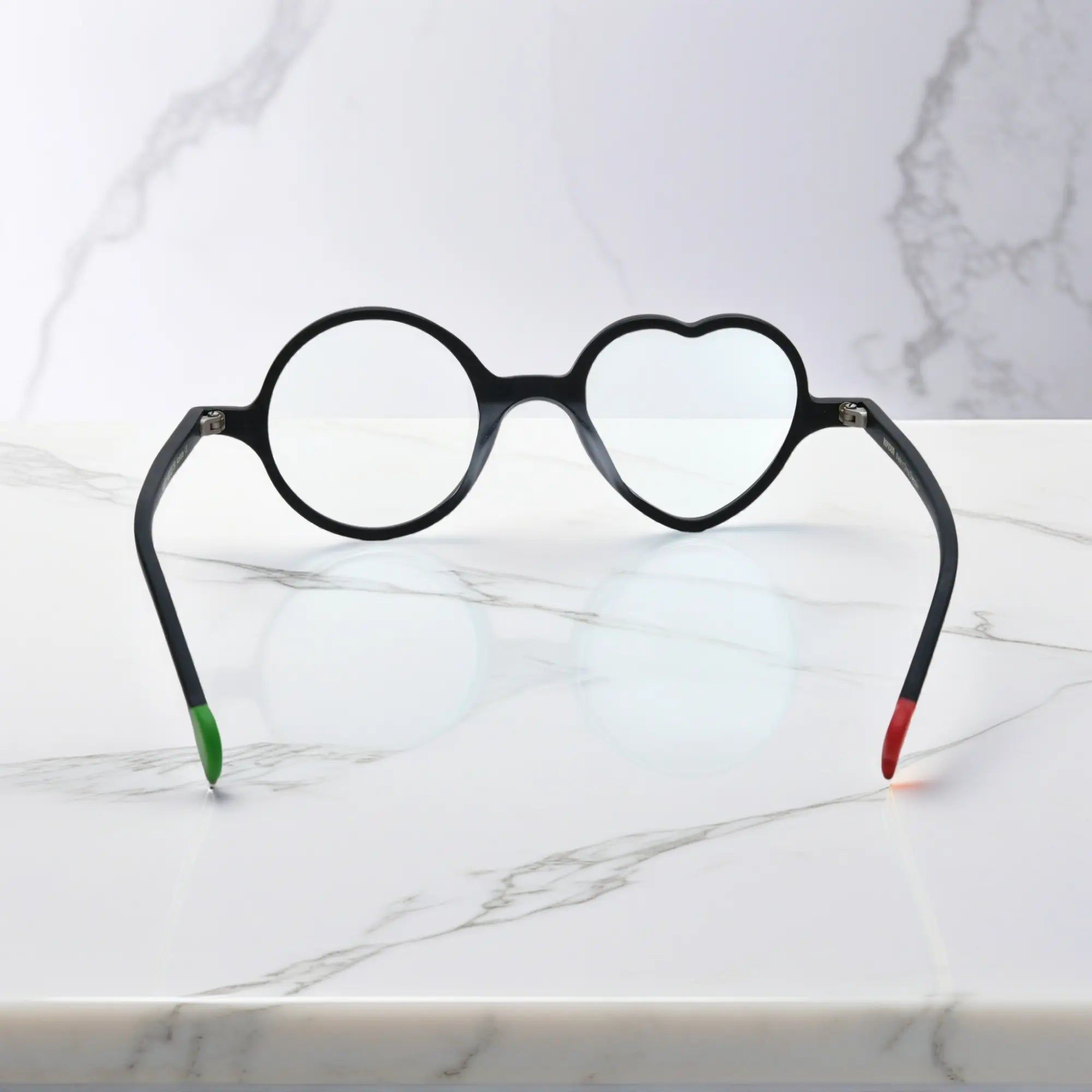 Back view of VoyueLens™ VL19377 in Charcoal Dusk, showing full silhouette and lens contrast. Minimalist all-black frame with subtle matte texture and modern shape.