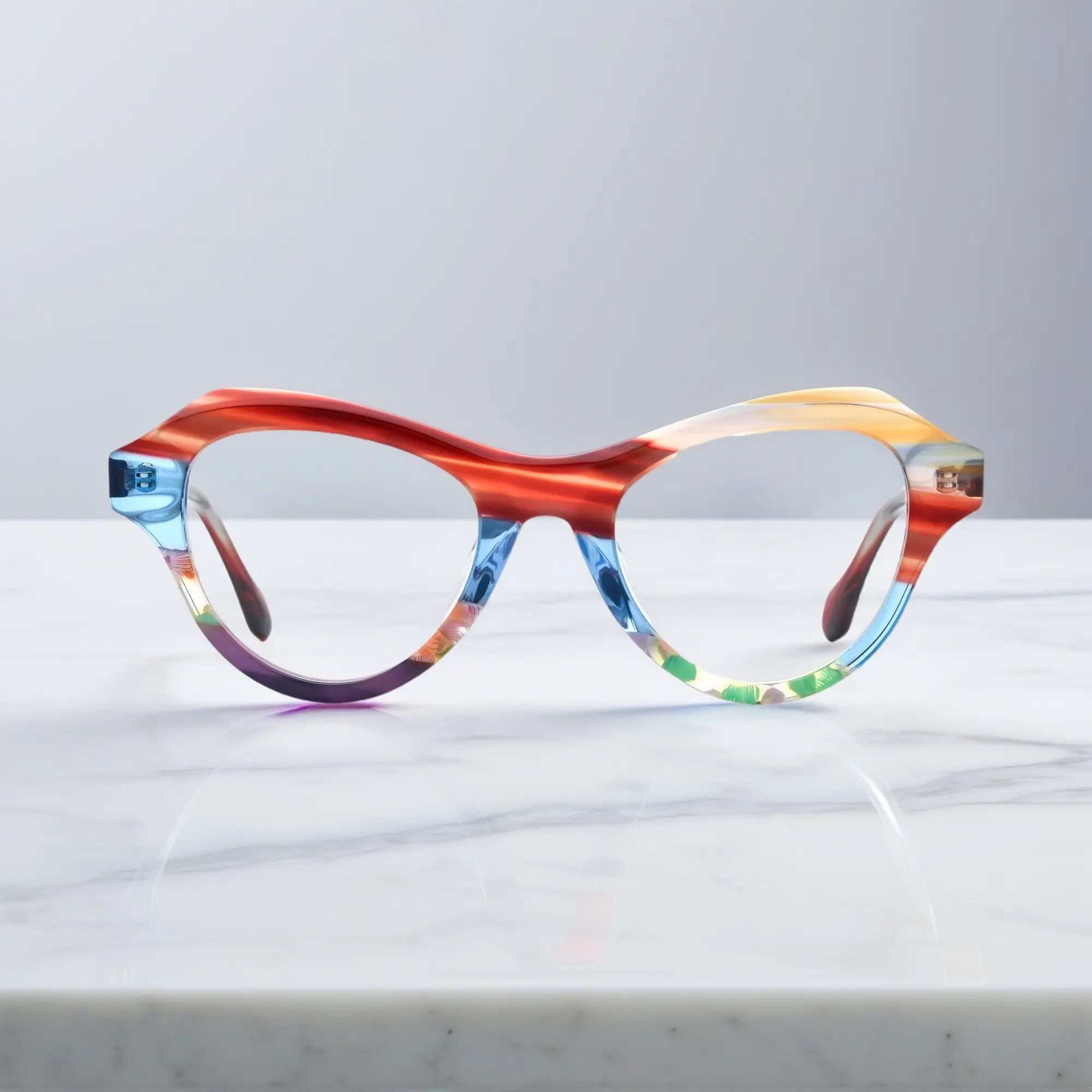 front view of VoyueLens™ VL19380 Flame Ripple butterfly eyeglasses
