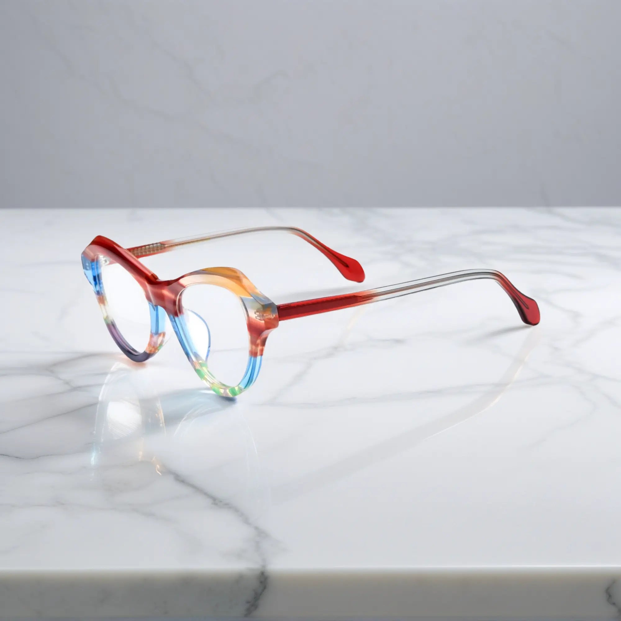 side view of VoyueLens™ VL19380 Flame Ripple butterfly eyeglasses