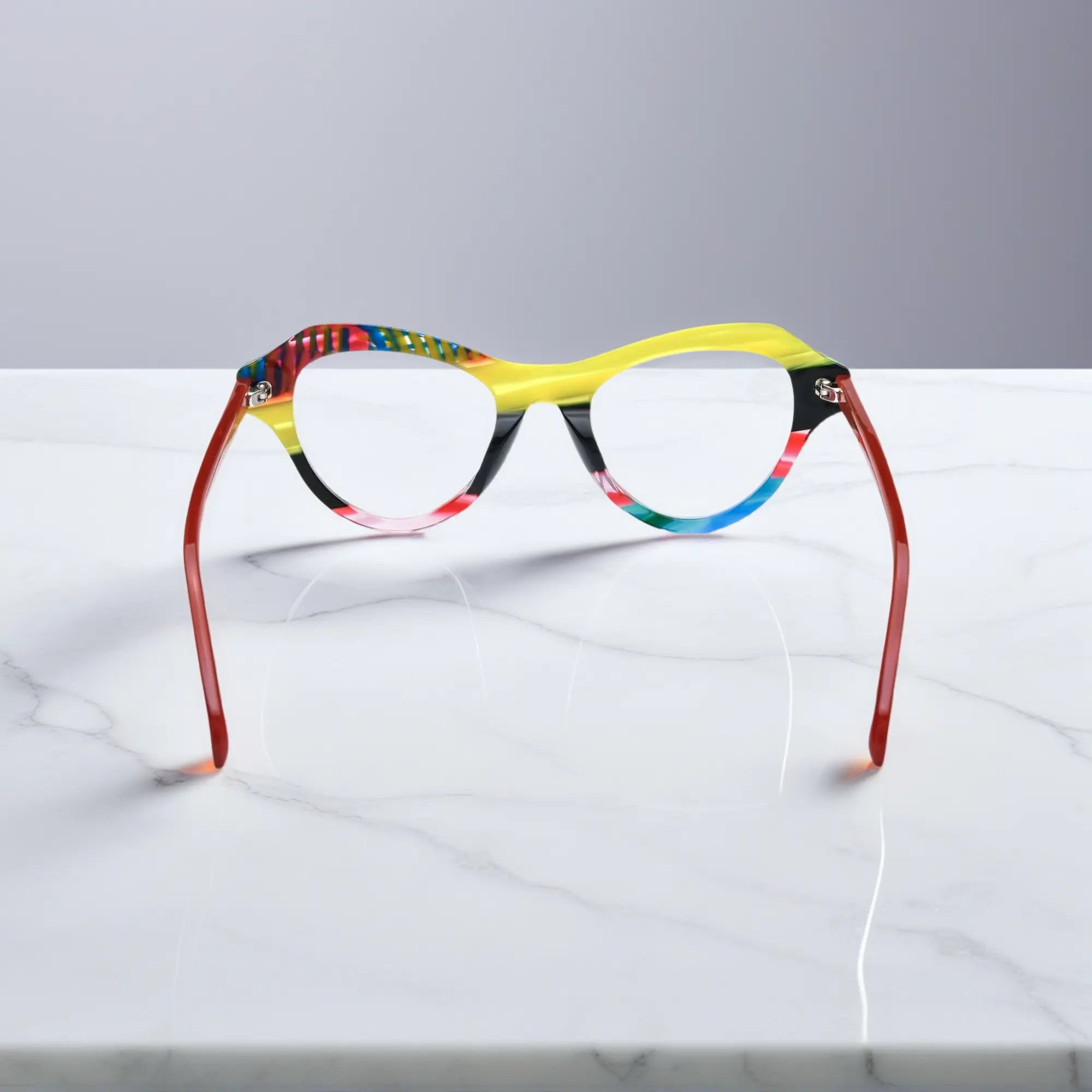 back view of VoyueLens™ VL19380 Rainbow Rush butterfly eyeglasses
