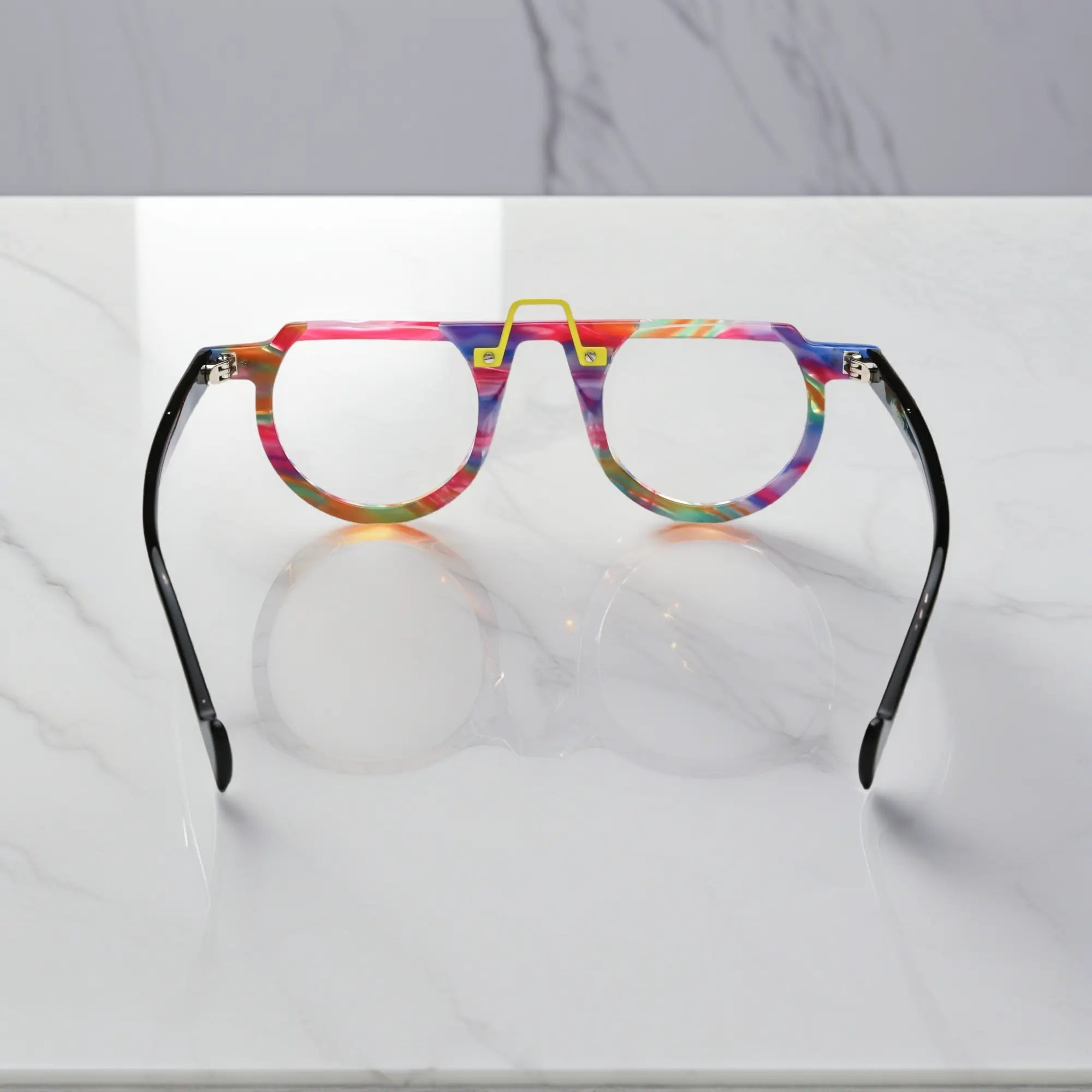 Back view of VoyueLens™ VL19383 in Rainbow Rush showcasing full color coverage