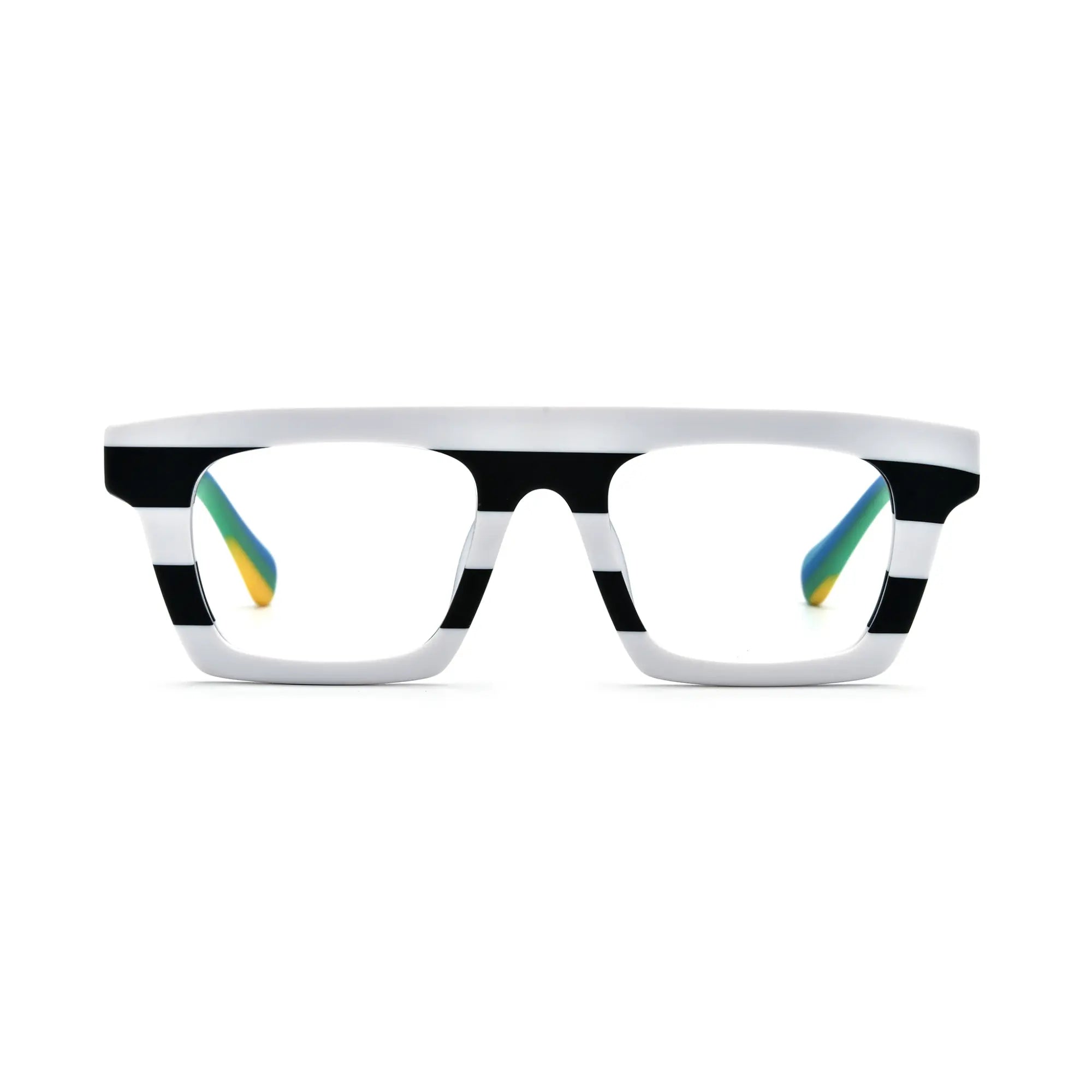 VoyueLens™ Zebra Marble Square Eyeglasses – Front View – SKU VL19374-C3