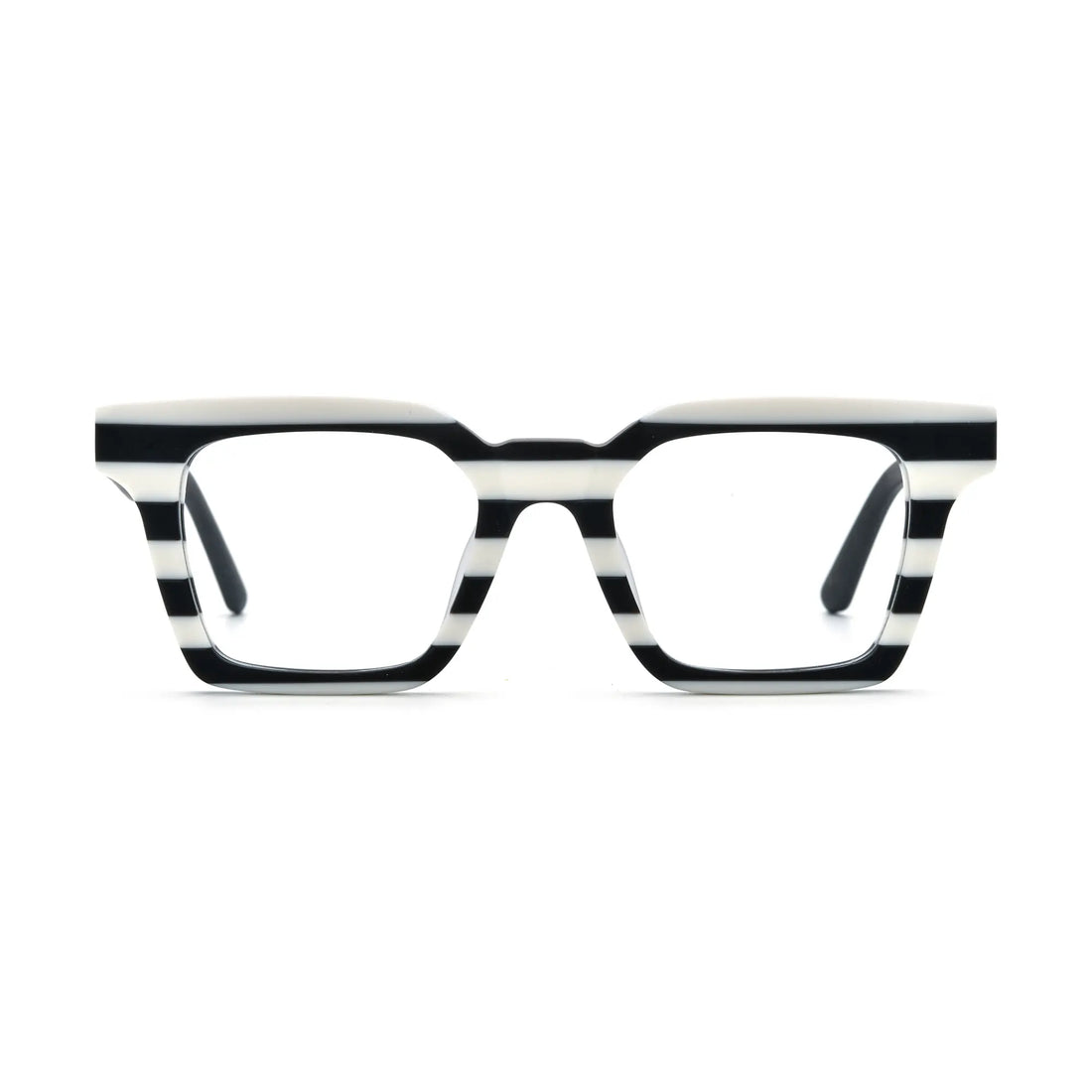 VoyueLens™ Zebra Noir Square Glasses – Front View – SKU VL19371-C3