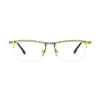 VoyueLens™ Zebra Yellow Semi-Rim Eyeglasses – Front View – SKU VL185890-C2
